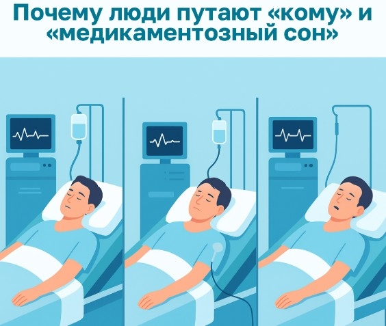 Почему люди путают «кому» и «медикаментозный сон»