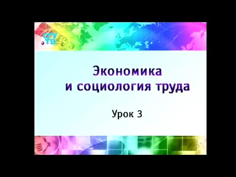 Урок 3. Социология и экономика труда в системе общественных наук